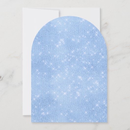 Blauw Gouden Sparkle Quinceañera Ballonuitnodiging Kaart (Achterkant)