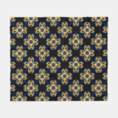 Blauw gouden ster eindeloos patroon fleece deken (Voorkant (Horizontaal))