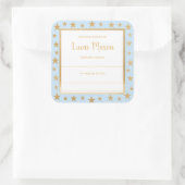 Blauw gouden sterren jongen baby shower boekenplaa vierkante sticker (Tas)