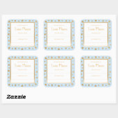 Blauw gouden sterren jongen baby shower boekenplaa vierkante sticker (Vel)