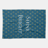 Blauw Gouden Sterren Schijnen Helder Theedoek (Horizontaal)