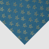 Blauw Gouden Sterren Schijnen Helder Weefselpapier Tissuepapier (Detail)