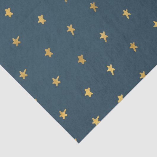 Blauw gouden sterren tissuepapier (Detail)