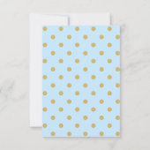 Blauw & Gouden Stippen Royal Crown Prince Dank u k Bedankkaart (Achterkant)