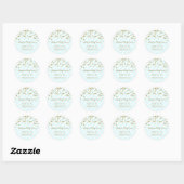 Blauw Gouden Strepen Baby shower Favor Sticker (Vel)