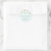 Blauw Gouden Strepen Baby shower Favor Sticker (Tas)
