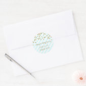 Blauw Gouden Strepen Baby shower Favor Sticker (Envelop)