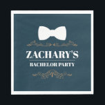 Blauw Gouden Strikdas voor Bachelorfeest Servet<br><div class="desc">Geef je bachelorfeest look een boost met onze Vintage Blauwe Gouden Strikdas. De bloemrijke ornamenten en opvallende typografie maken deze strikdas tot een stijlvol statementstuk. De combinatie van blauw, goud en wit geeft het een vintage gevoel dat perfect is voor elk vrijgezellenfeest of trouwfeest. Maak je klaar om koppen te...</div>