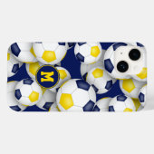 Blauw gouden team kleuren meisjes voetballen patro Case-Mate iPhone case (Achterkant (horizontaal))