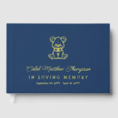 Blauw Gouden Teddybeer Jongen In Liefdevolle Herin Gastenboek (Voorkant)
