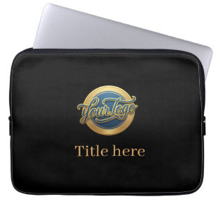 blauw gouden uw logo bedrijfs titel website edita laptop sleeve