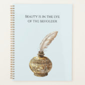 Blauw Gouden Vaas Witte Veer Planner (Voorkant)
