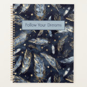 Blauw Gouden Veren Sterren Planner (Voorkant)