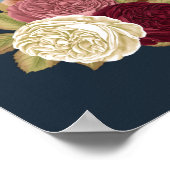 Blauw Gouden Viering van het Leven Foto Rouwbord Poster (Hoek)