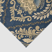 Blauw Gouden Vlinder Damast Decoupage Tissuepapier (Detail)
