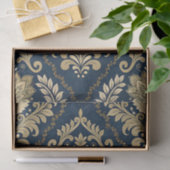 Blauw Gouden Vlinder Damast Decoupage Tissuepapier (Geschenk)