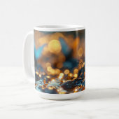 Blauw & Gouden Vlinder Ontwerp Keramische Mok (Voorkant links)