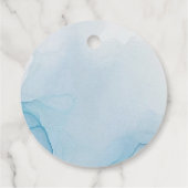 Blauw Gouden Vlinder Prinses Quinceañera Bedankjes Labels (Achterkant)