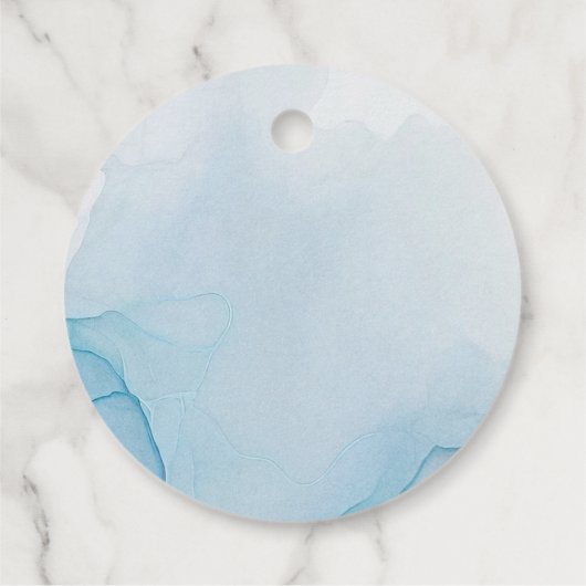 Blauw Gouden Vlinder Prinses Quinceañera Bedankjes Labels (Achterkant)