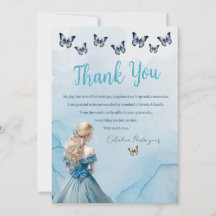 Blauw Gouden Vlinder Prinses Quinceañera