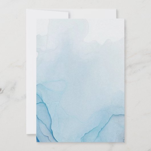 Blauw Gouden Vlinder Prinses Quinceañera Kaart (Achterkant)