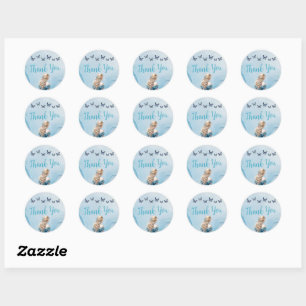 Blauw Gouden Vlinder Prinses Quinceañera Ronde Sticker