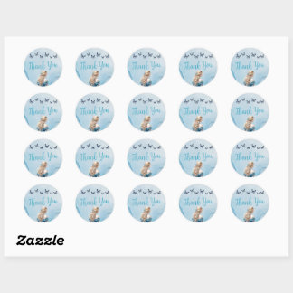 Blauw Gouden Vlinder Prinses Quinceañera Ronde Sticker