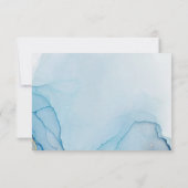 Blauw Gouden Vlinder Prinses Quinceañera RSVP (Achterkant)