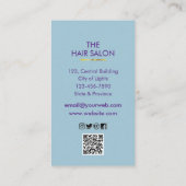 Blauw Gouden Vlinder Schaar Haar Stylist Salon Visitekaartje (Achterkant)