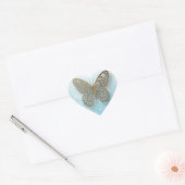 Blauw Gouden Vlinder Stickers (Envelop)
