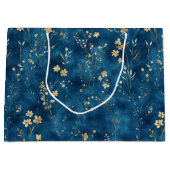 Blauw Gouden Vlinders Bruidsdouche Groot Cadeauzakje (Voorkant)