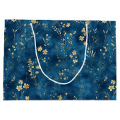 Blauw Gouden Vlinders Bruidsdouche Groot Cadeauzakje (Achterkant)
