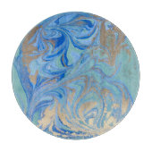 Blauw Gouden Vloeibare Waterverf Textuur Snijplank (Voorkant)