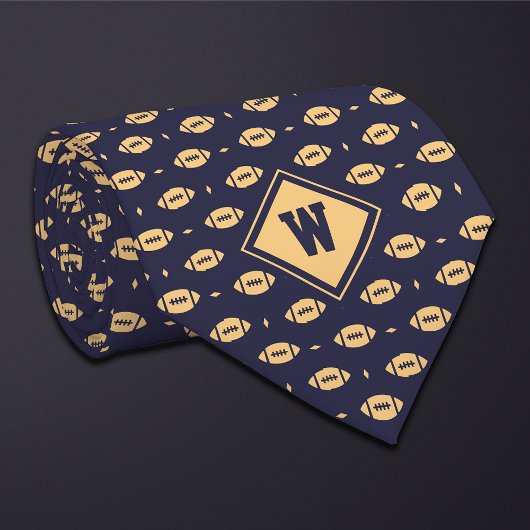 Blauw Gouden Voetbal Icoon Das