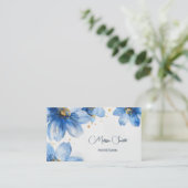 Blauw gouden Waterverf Visitekaartje (Staand voorkant)