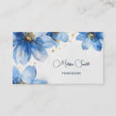 Blauw gouden Waterverf Visitekaartje (Voorkant)