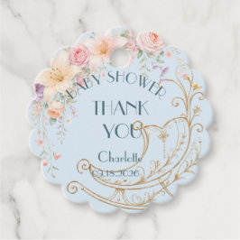 Blauw Gouden Wieg Baby Shower Bedank Je Favoriet T Bedankjes Labels