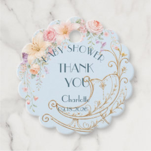 Blauw Gouden Wieg Baby Shower Bedank Je Favoriet T Bedankjes Labels