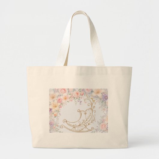 Blauw Gouden Wieg Baby Tote Tas (Voorkant)