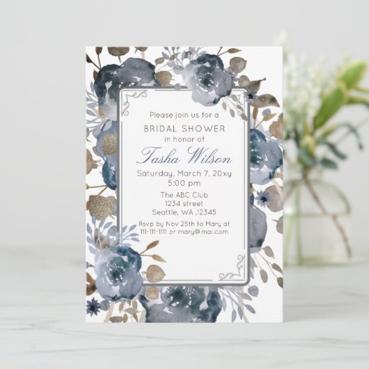  Blauw-goudflesje Botanisch Vrijgezellenfeest Kaart