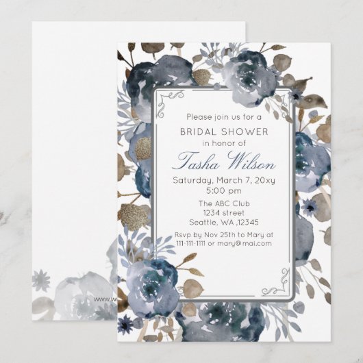  Blauw-goudflesje Botanisch Vrijgezellenfeest Kaart (Voorkant / Achterkant)