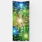 Blauw Goudgeel vuurwerk Spandoek (Verticaal)