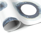 Blauw goudgemarmerd waterverf patroon cadeaupapier (Rol Hoek)