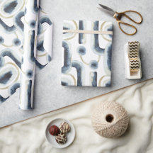 Blauw goudgemarmerd waterverf patroon