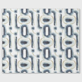 Blauw goudgemarmerd waterverf patroon cadeaupapier (Vlak)