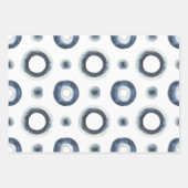 Blauw goudgemarmerd waterverf patroon inpakpapier vel (Voorkant 3)