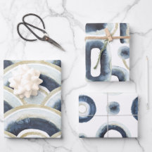 Blauw goudgemarmerd waterverf patroon