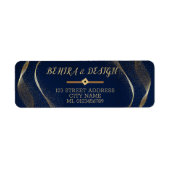 Blauw goudglitter - vers Retouradres Etiketten (Voorkant)