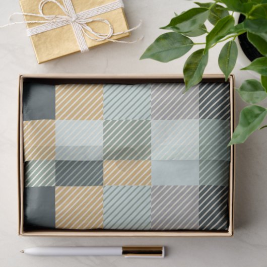 Blauw goudgroen spelenderpapier tissuepapier (Geschenk)