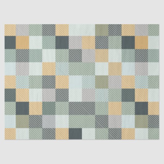 Blauw goudgroen spelenderpapier tissuepapier (Voorkant)